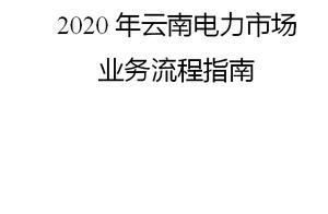 云南2020年电力市场业务流程指南”